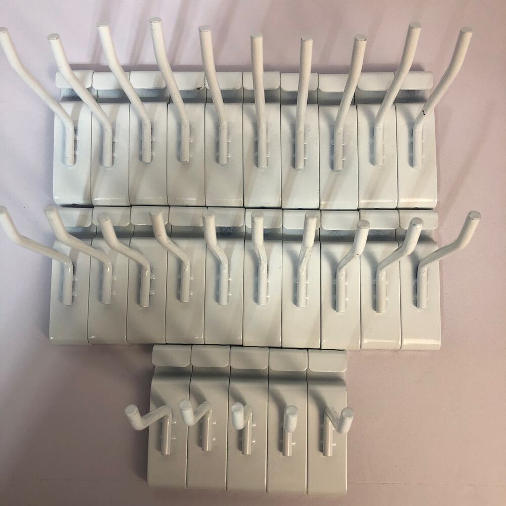 Metal Gridwall Hanging Hangers (White, 4 Inch)